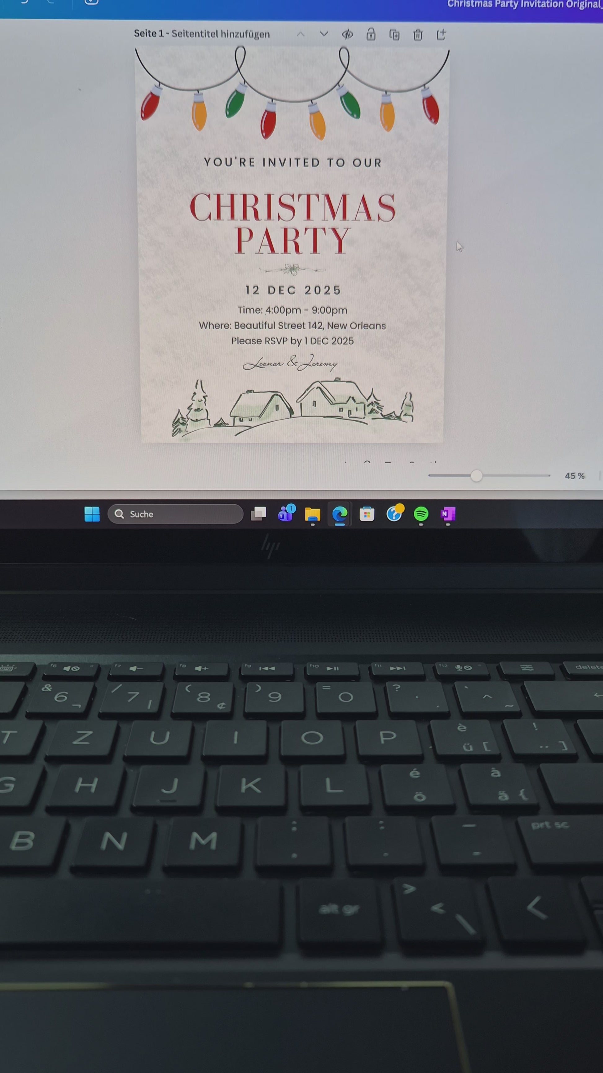 Christmas Party Invitation, Canva Template, editable invitation, digital christmas invitation, christmas party envite, weihnachts party einladung, canva vorlage, printable pdf invitation, digital invite