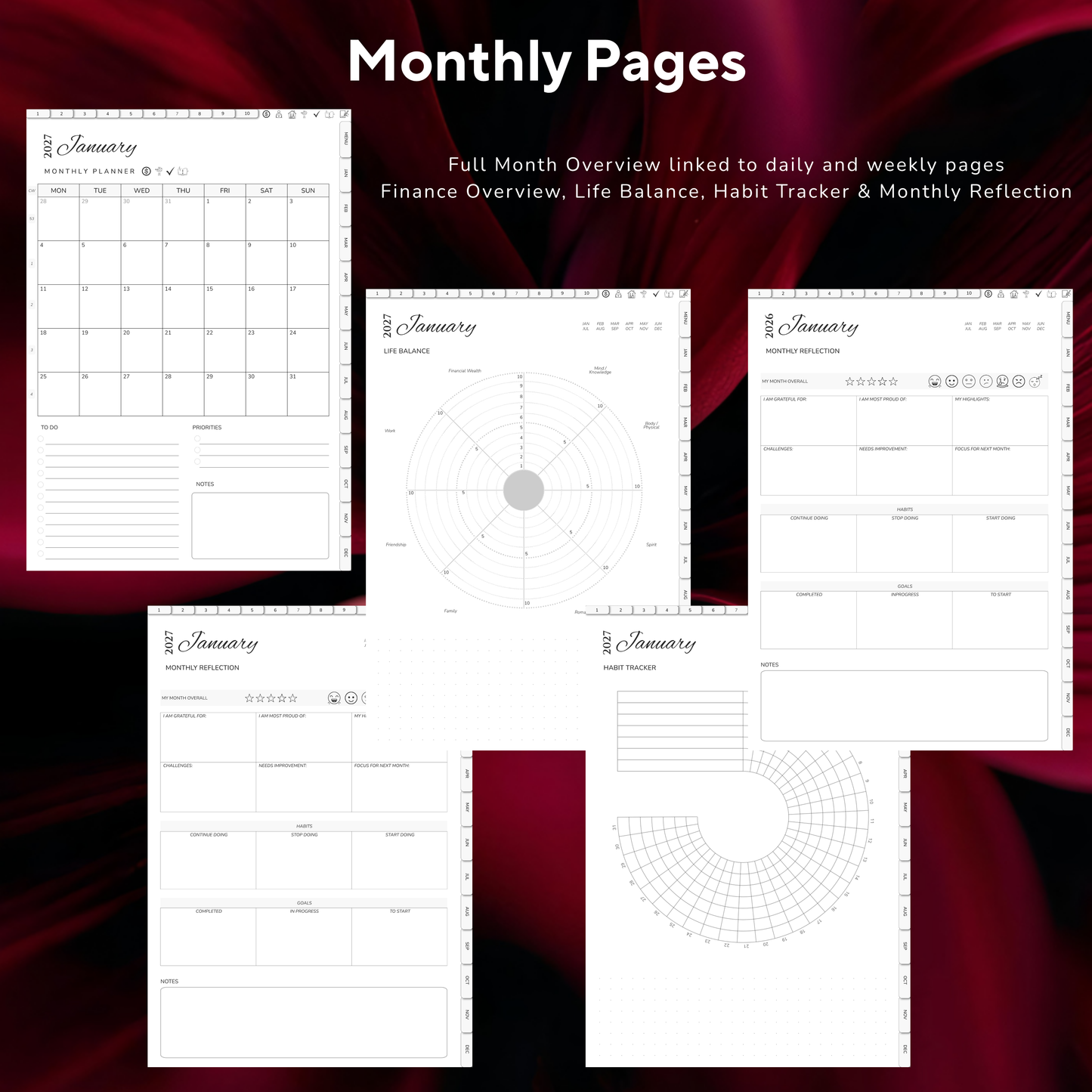 Digital Planner 2027, Digitaler Planer, 2027 Digital Planner, portrait orientation, Sunday start planner, printable planner, Digital planner 2027, Digital calendar 2027 Sunday Start, journal for samsung notes, goodnotes and ipad, daily, weekly and monthly pages with lifestyle templates, daily, weekly planner, monthly planner, digital planner, goodnotes planner, digital journal, notebook, adhd planner, hyperlinked, digital download, 2027 calendar, digitaler planer, digitale agenda, numerique