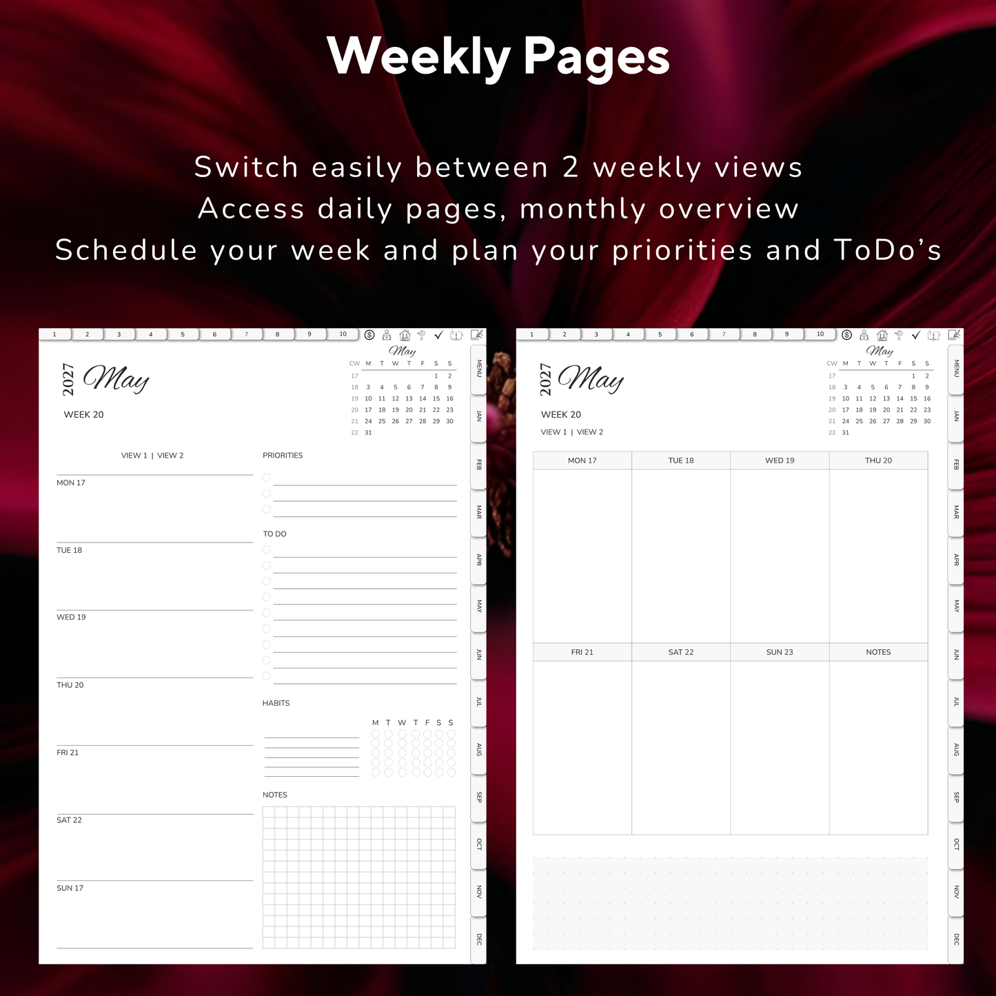 Digital Planner 2027, Digitaler Planer, 2027 Digital Planner, portrait orientation, Sunday start planner, printable planner, Digital planner 2027, Digital calendar 2027 Sunday Start, journal for samsung notes, goodnotes and ipad, daily, weekly and monthly pages with lifestyle templates, daily, weekly planner, monthly planner, digital planner, goodnotes planner, digital journal, notebook, adhd planner, hyperlinked, digital download, 2027 calendar, digitaler planer, digitale agenda, numerique