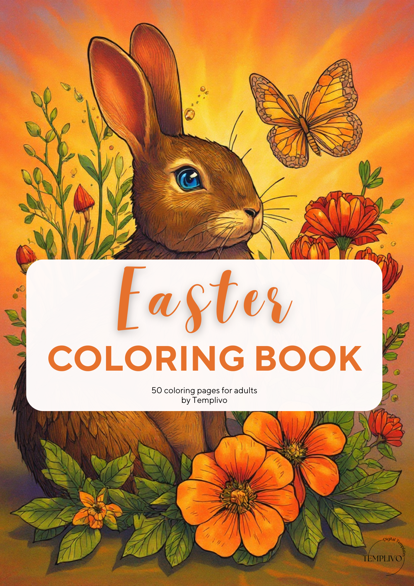 Easter coloring book, adult coloring sheets, coloring book, spring theme, easter colouring, adult coloring book, Malbuch, Malseiten, Ostern, Oster Malbuch, intricate, lilne-art, high detail black and greyscale, pdf, png, printable coloring sheets, digital coloring