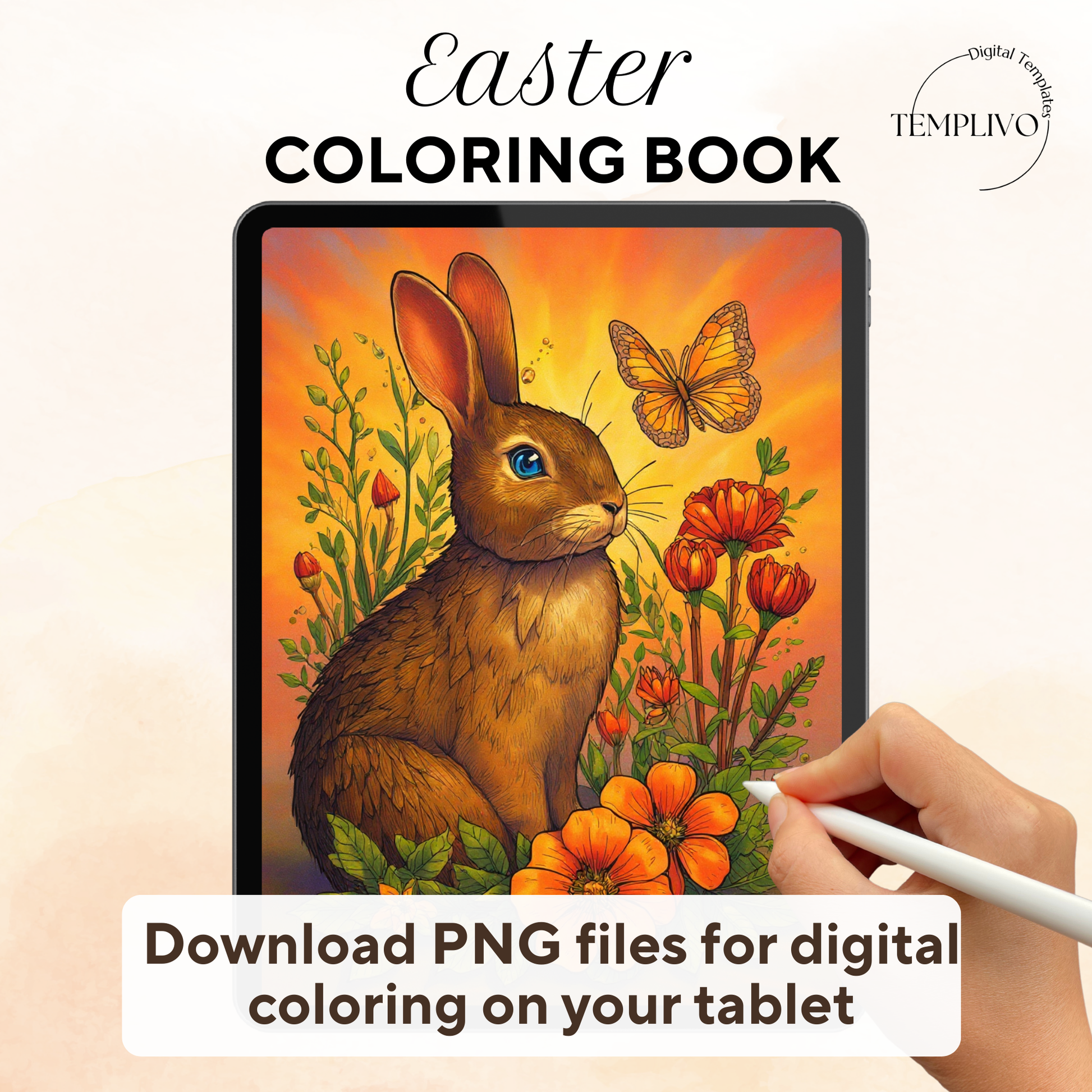 Easter coloring book, adult coloring sheets, coloring book, spring theme, easter colouring, adult coloring book, Malbuch, Malseiten, Ostern, Oster Malbuch, intricate, lilne-art, high detail black and greyscale, pdf, png, printable coloring sheets, digital coloring