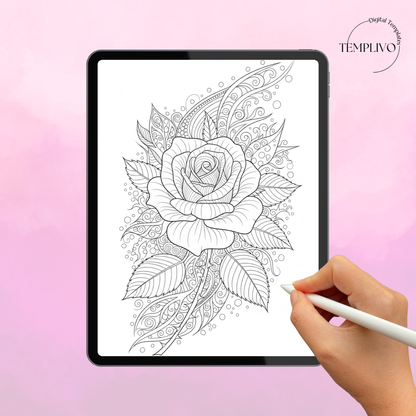Adult coloring book, floral colouring, adult coloring sheets, flower theme, Flower Coloring Book, digital coloring book, printable coloring pages, flower coloring, Malbuch, Blumen malen, ausmalen, Blumen ausmalen, relaxing coloring, Ausmalbuch, line art, intricate, flowers