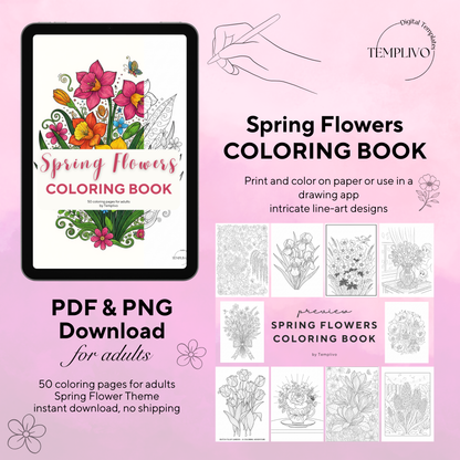 Coloring Book - Spring Flowers