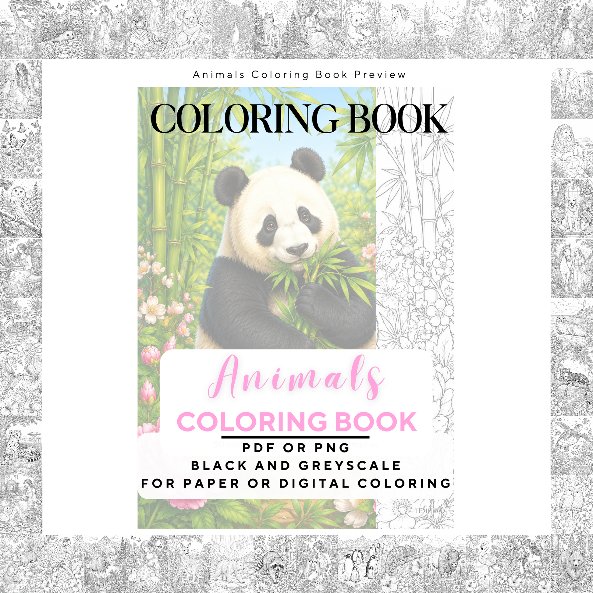 Adult coloring book, Animals coloring book, Animal, livre de coloriage, pdf, png, animal coloring pages, adult coloring pages, doodle colouring book, forest colouring pages png, adult coloring pages printable, adult coloring, coloring pages for adults, coloring page digital, Instant download, high detail and intricate, Line art, best seller, grey scale, Tiere Malvorlagen, Tier Malbuch, Malseiten, Tierwelt, animaux