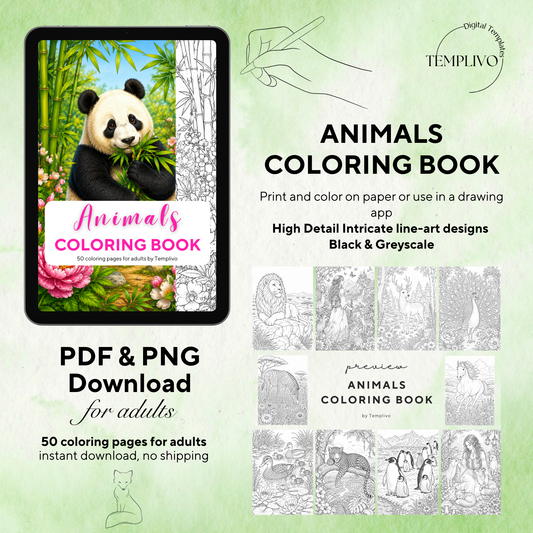 Adult coloring book, Animals coloring book, Animal, livre de coloriage, pdf, png, animal coloring pages, adult coloring pages, doodle colouring book, forest colouring pages png, adult coloring pages printable, adult coloring, coloring pages for adults, coloring page digital, Instant download, high detail and intricate, Line art, best seller, grey scale, Tiere Malvorlagen, Tier Malbuch, Malseiten, Tierwelt, animaux