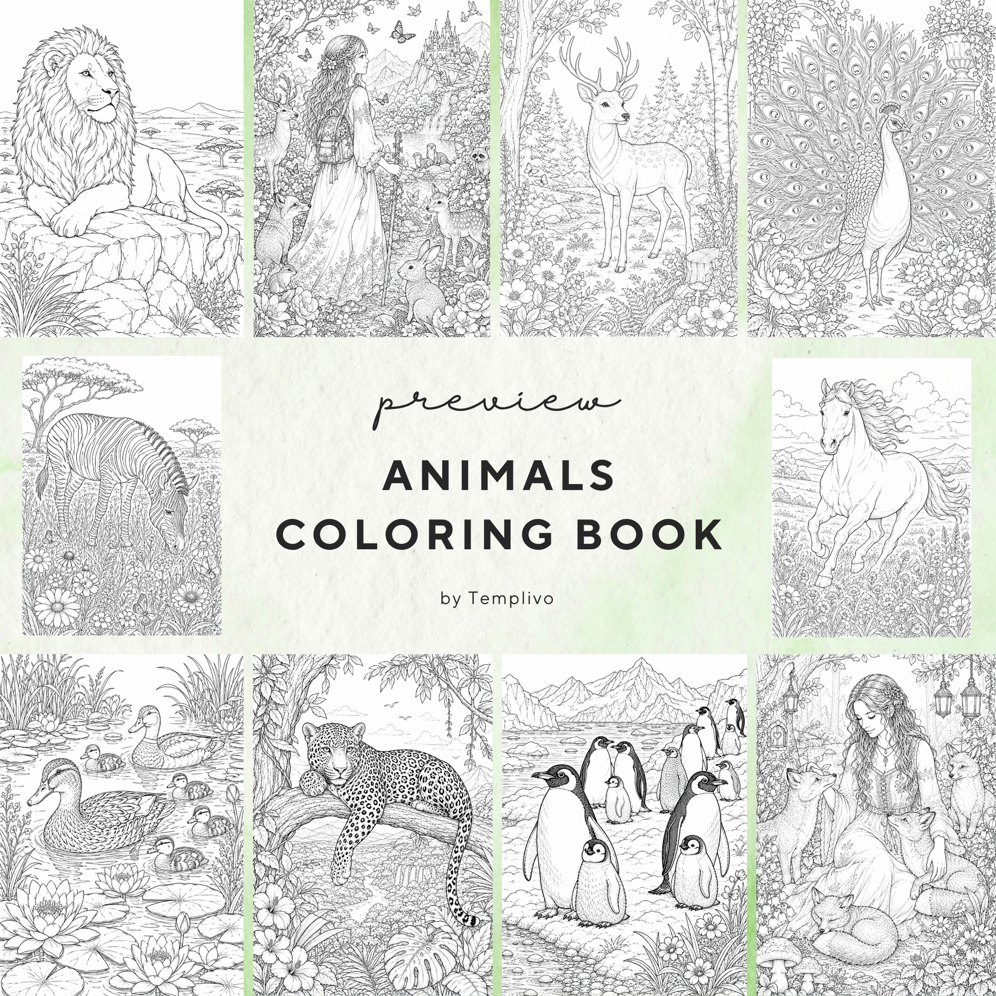Adult coloring book, Animals coloring book, Animal, livre de coloriage, pdf, png, animal coloring pages, adult coloring pages, doodle colouring book, forest colouring pages png, adult coloring pages printable, adult coloring, coloring pages for adults, coloring page digital, Instant download, high detail and intricate, Line art, best seller, grey scale, Tiere Malvorlagen, Tier Malbuch, Malseiten, Tierwelt, animaux