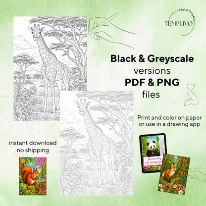 Adult coloring book, Animals coloring book, Animal, livre de coloriage, pdf, png, animal coloring pages, adult coloring pages, doodle colouring book, forest colouring pages png, adult coloring pages printable, adult coloring, coloring pages for adults, coloring page digital, Instant download, high detail and intricate, Line art, best seller, grey scale, Tiere Malvorlagen, Tier Malbuch, Malseiten, Tierwelt, animaux