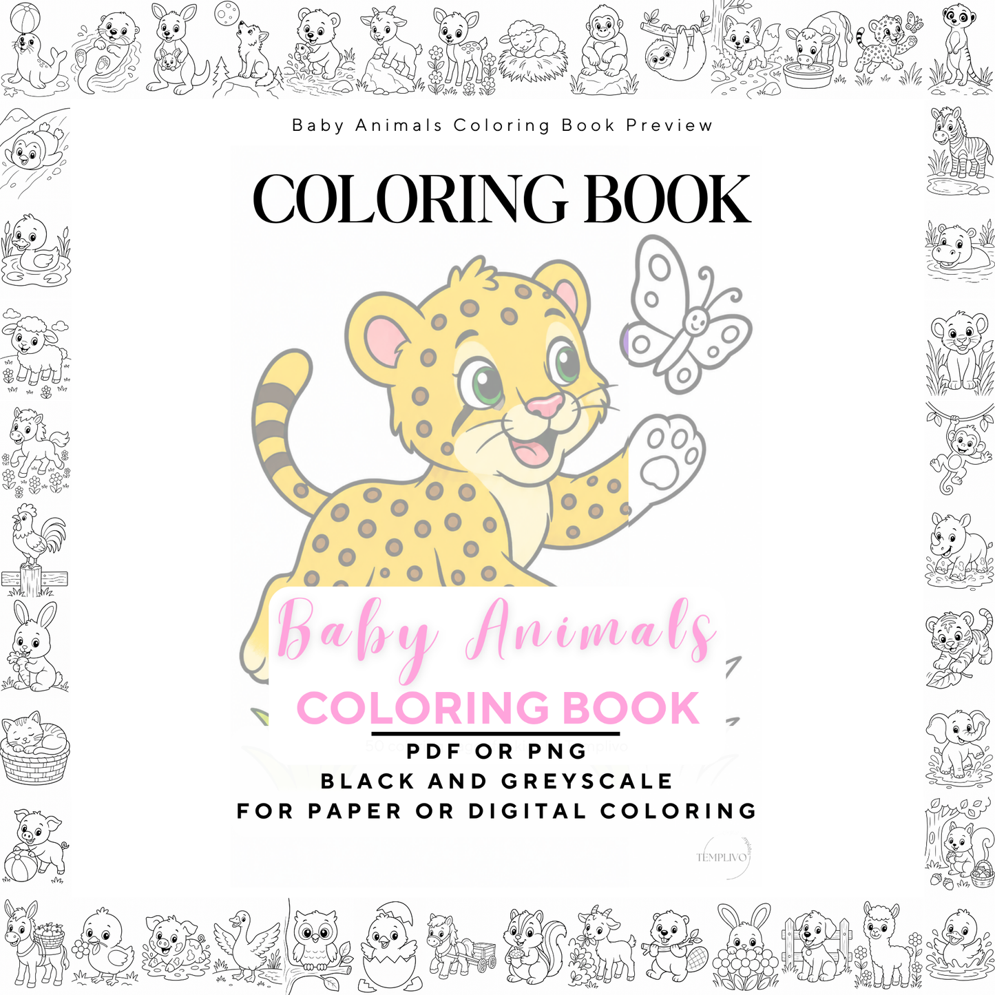 Baby Animals coloring book, kids coloring book, cute animals, coloriage png, animal coloring pages, children coloring pages, doodle colouring book, children colouring pages png, little animals coloring pages, kids coloring pages printable, childrens coloring, coloring pages for kids, coloring page digital, Instant download, simple coloring, High detail, Line art, best seller, grey scale, Malbuch für Kinder, Malbuch, Malseiten, Baby Tiere