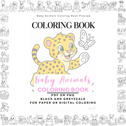 Baby Animals coloring book, kids coloring book, cute animals, coloriage png, animal coloring pages, children coloring pages, doodle colouring book, children colouring pages png, little animals coloring pages, kids coloring pages printable, childrens coloring, coloring pages for kids, coloring page digital, Instant download, simple coloring, High detail, Line art, best seller, grey scale, Malbuch für Kinder, Malbuch, Malseiten, Baby Tiere