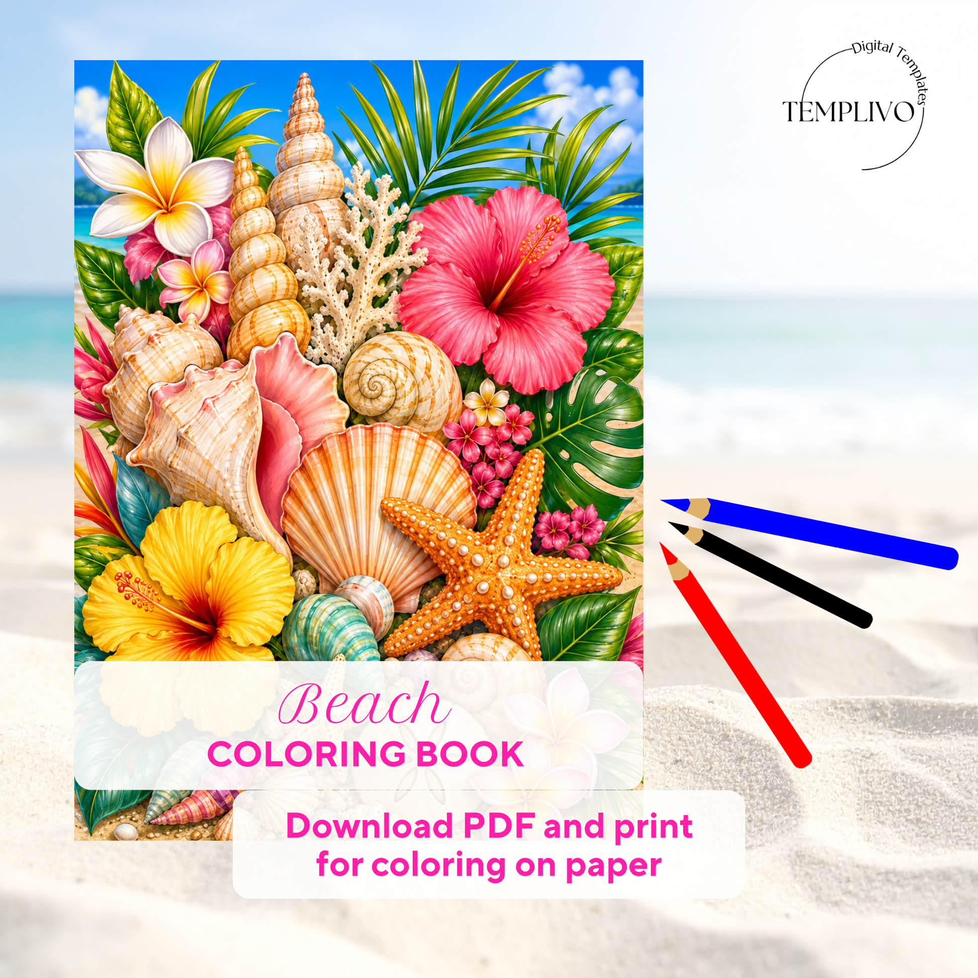 Adult coloring book, beach coloring book, seaside, livre de coloriage, pdf, png, beach coloring pages, adult coloring pages, doodle colouring book, blue sea colouring pages png, adult coloring pages printable, adult coloring, coloring pages for adults, coloring page digital, Instant download, high detail and intricate, Line art, best seller, grey scale, Strand Malvorlagen, Malbuch, Malseiten, Meer
