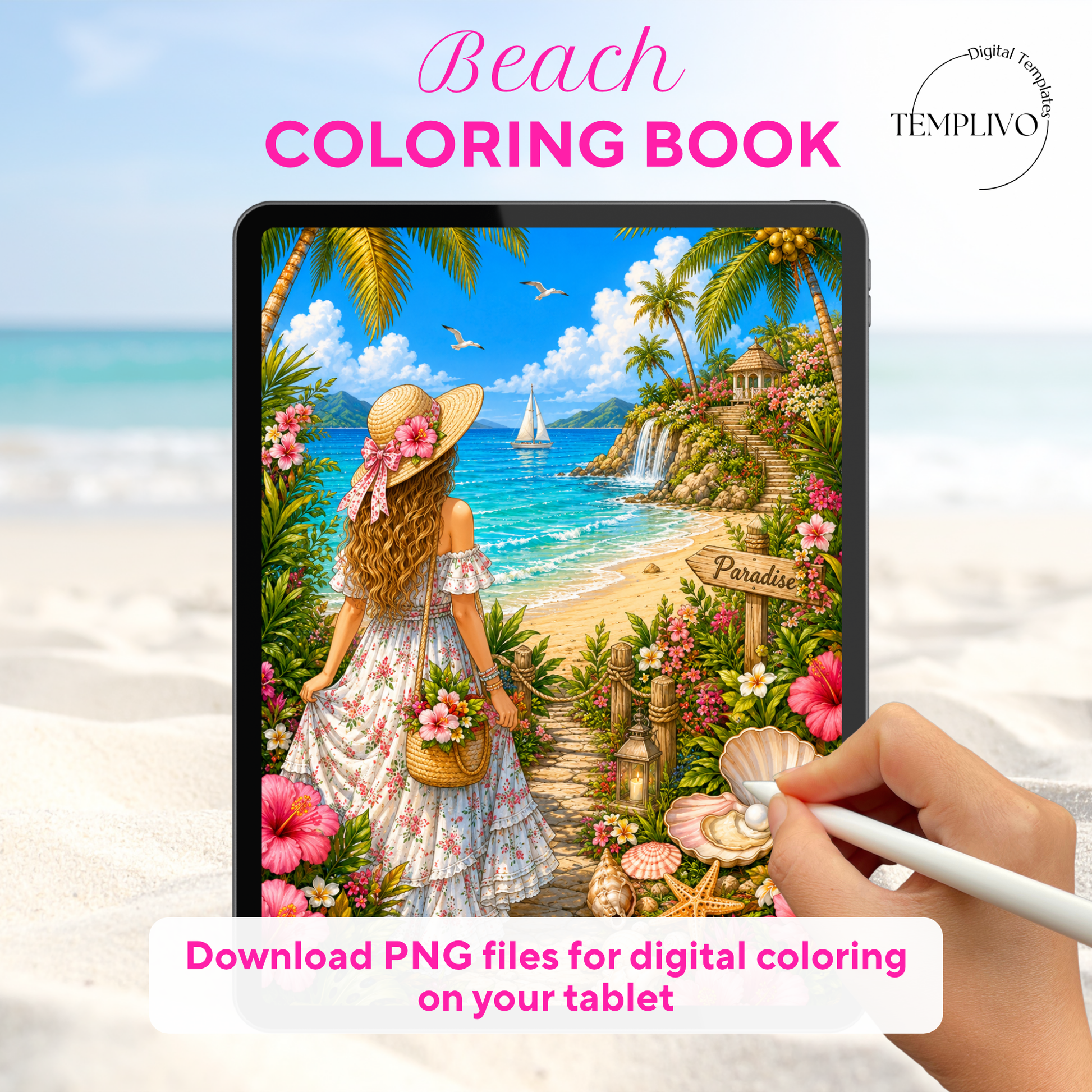 Adult coloring book, beach coloring book, seaside, livre de coloriage, pdf, png, beach coloring pages, adult coloring pages, doodle colouring book, blue sea colouring pages png, adult coloring pages printable, adult coloring, coloring pages for adults, coloring page digital, Instant download, high detail and intricate, Line art, best seller, grey scale, Strand Malvorlagen, Malbuch, Malseiten, Meer