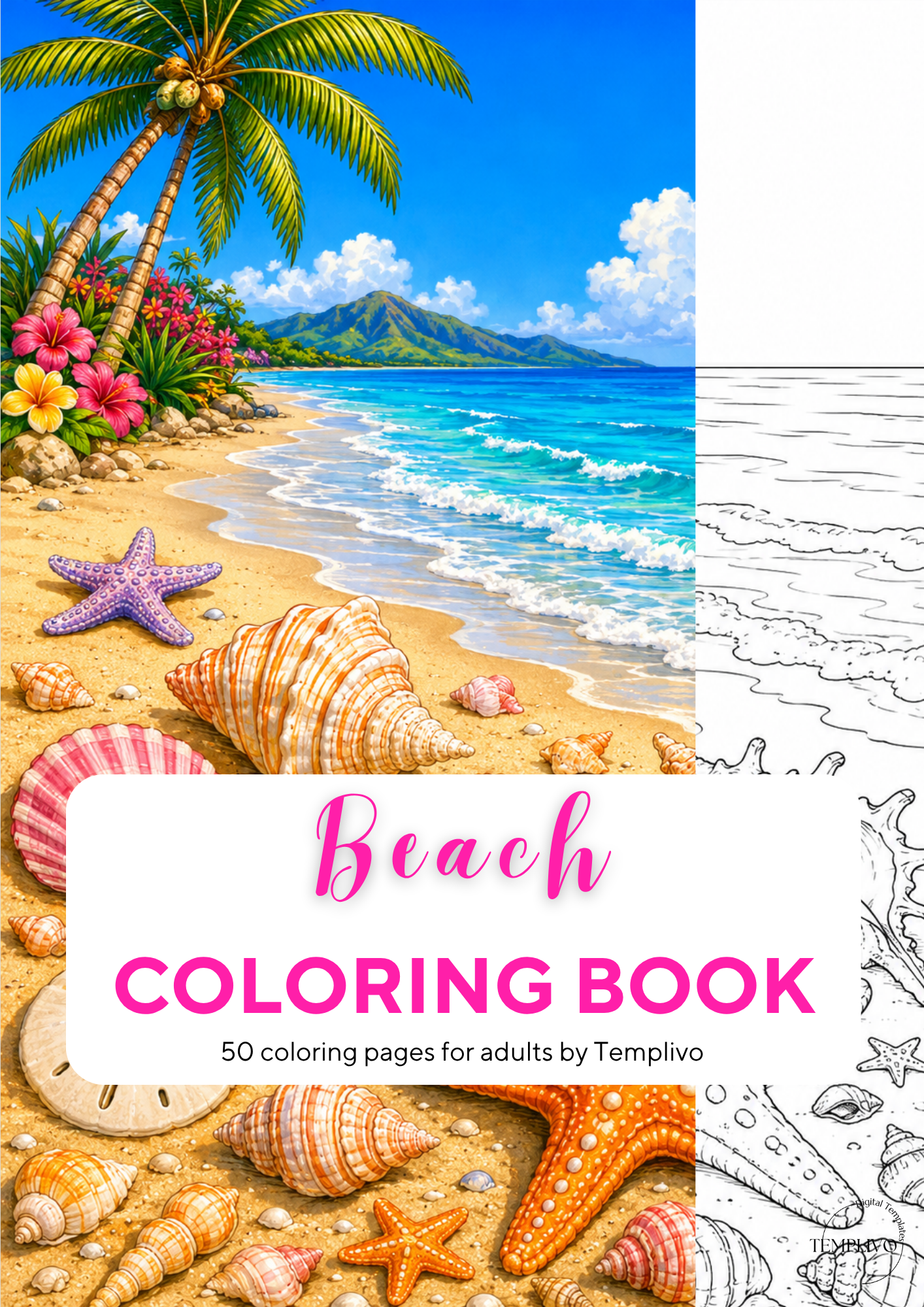 Adult coloring book, beach coloring book, seaside, livre de coloriage, pdf, png, beach coloring pages, adult coloring pages, doodle colouring book, blue sea colouring pages png, adult coloring pages printable, adult coloring, coloring pages for adults, coloring page digital, Instant download, high detail and intricate, Line art, best seller, grey scale, Strand Malvorlagen, Malbuch, Malseiten, Meer