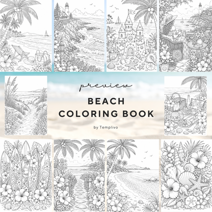 Adult coloring book, beach coloring book, seaside, livre de coloriage, pdf, png, beach coloring pages, adult coloring pages, doodle colouring book, blue sea colouring pages png, adult coloring pages printable, adult coloring, coloring pages for adults, coloring page digital, Instant download, high detail and intricate, Line art, best seller, grey scale, Strand Malvorlagen, Malbuch, Malseiten, Meer