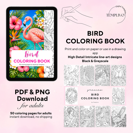 Adult coloring book, birds coloring book, bird, livre de coloriage, pdf, png, nature coloring pages, adult coloring pages, doodle colouring book, birds colouring pages png, adult coloring pages printable, adult coloring, coloring pages for adults, coloring page digital, Instant download, high detail and intricate, Line art, best seller, grey scale, Vogel Malvorlagen, Vögel Malbuch, Malseiten, oiseau