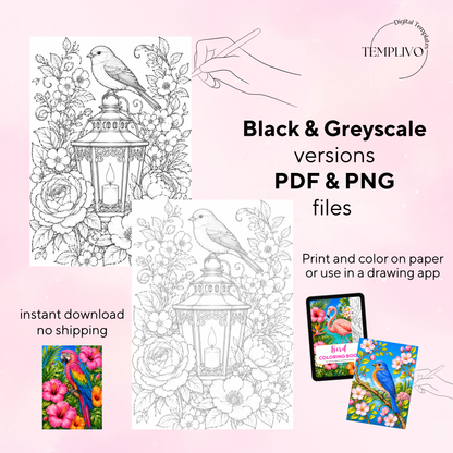 Adult coloring book, birds coloring book, bird, livre de coloriage, pdf, png, nature coloring pages, adult coloring pages, doodle colouring book, birds colouring pages png, adult coloring pages printable, adult coloring, coloring pages for adults, coloring page digital, Instant download, high detail and intricate, Line art, best seller, grey scale, Vogel Malvorlagen, Vögel Malbuch, Malseiten, oiseau
