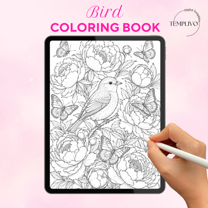 Adult coloring book, birds coloring book, bird, livre de coloriage, pdf, png, nature coloring pages, adult coloring pages, doodle colouring book, birds colouring pages png, adult coloring pages printable, adult coloring, coloring pages for adults, coloring page digital, Instant download, high detail and intricate, Line art, best seller, grey scale, Vogel Malvorlagen, Vögel Malbuch, Malseiten, oiseau