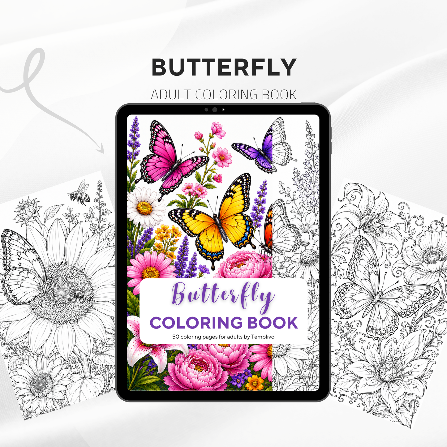 Adult coloring book, Butterfly coloring book, butterflies, livre de coloriage, pdf, png, fantasy coloring pages, adult coloring pages, doodle colouring book, floral colouring pages png, adult coloring pages printable, adult coloring, coloring pages for adults, coloring page digital, Instant download, high detail and intricate, Line art, best seller, grey scale, Schmetterling Malvorlagen, Malbuch, Malseiten, Schmetterlinge