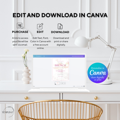 Brunch Invitation, brunch invitation canva template, elegant brunch invite, pink brunch invitation, champagne birthday invite, bridal shower invitation, baby shower invite canva, ladies brunch party invite, editable brunch template, digital brunch invitation, printable brunch invite, hen party invitation, birthday brunch invite, instant download invite, soft pink party invitation, canva party template, Brunch Einladung, editable printable invitation