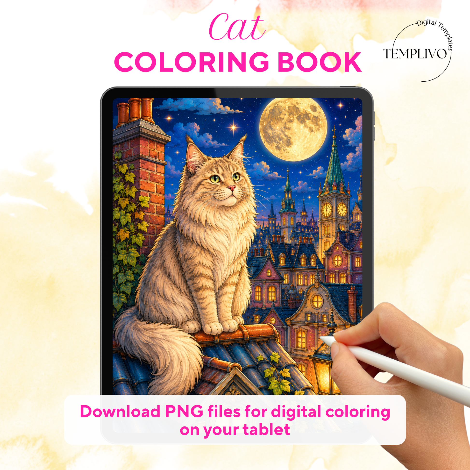 Adult coloring book, Cat coloring book, fantasy, livre de coloriage, pdf, png, cat coloring pages, adult coloring pages, doodle colouring book, fantasy cat colouring pages png, adult coloring pages printable, adult coloring, coloring pages for adults, coloring page digital, Instant download, Intricate, High detail, Line art, best seller, grey scale, Katzen Malvorlagen, Malbuch, Malseiten