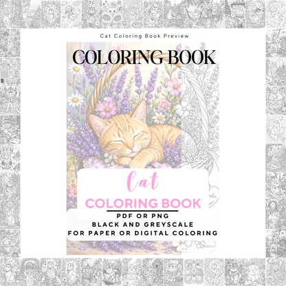Adult coloring book, Cat coloring book, fantasy, livre de coloriage, pdf, png, cat coloring pages, adult coloring pages, doodle colouring book, fantasy cat colouring pages png, adult coloring pages printable, adult coloring, coloring pages for adults, coloring page digital, Instant download, Intricate, High detail, Line art, best seller, grey scale, Katzen Malvorlagen, Malbuch, Malseiten
