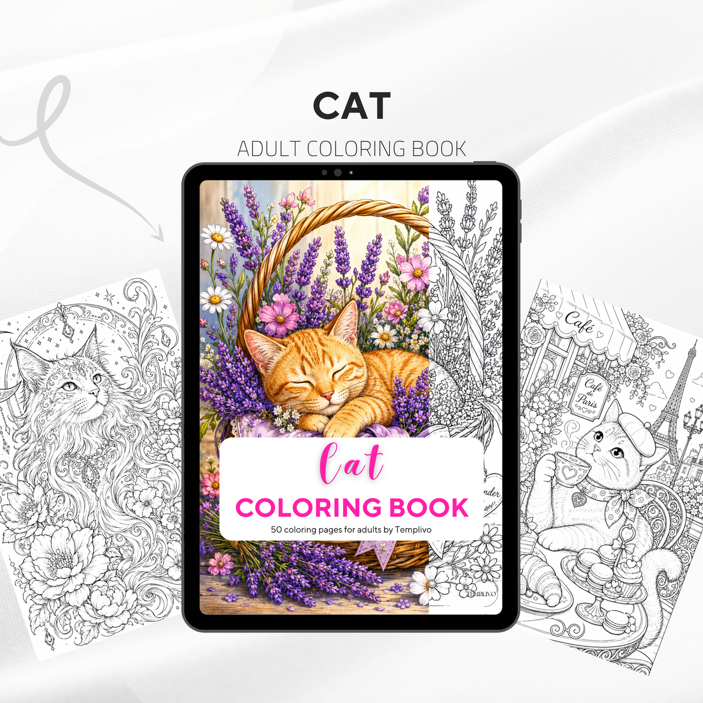 Adult coloring book, Cat coloring book, fantasy, livre de coloriage, pdf, png, cat coloring pages, adult coloring pages, doodle colouring book, fantasy cat colouring pages png, adult coloring pages printable, adult coloring, coloring pages for adults, coloring page digital, Instant download, Intricate, High detail, Line art, best seller, grey scale, Katzen Malvorlagen, Malbuch, Malseiten