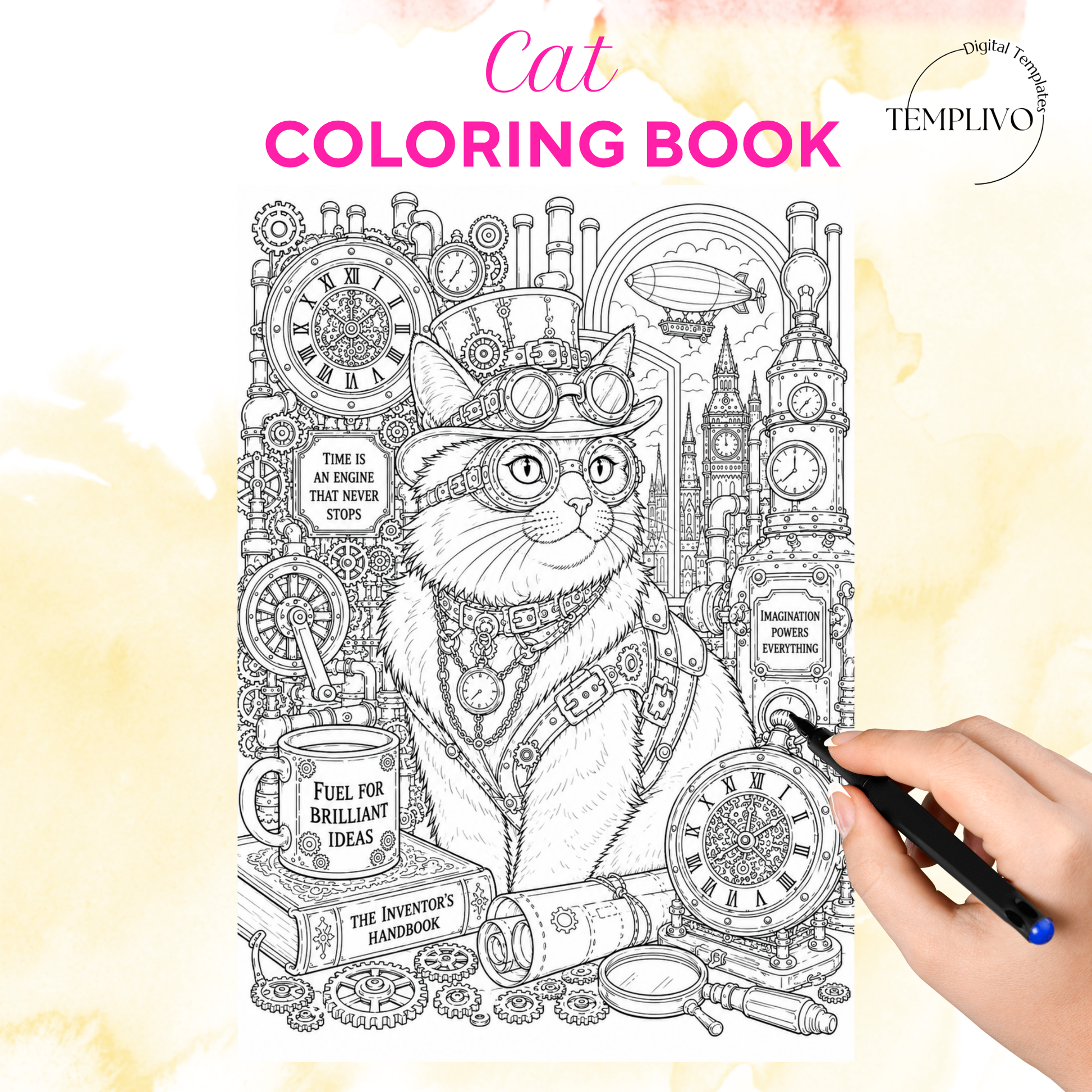 Adult coloring book, Cat coloring book, fantasy, livre de coloriage, pdf, png, cat coloring pages, adult coloring pages, doodle colouring book, fantasy cat colouring pages png, adult coloring pages printable, adult coloring, coloring pages for adults, coloring page digital, Instant download, Intricate, High detail, Line art, best seller, grey scale, Katzen Malvorlagen, Malbuch, Malseiten
