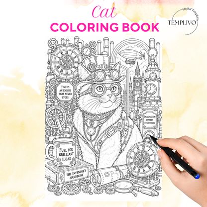 Adult coloring book, Cat coloring book, fantasy, livre de coloriage, pdf, png, cat coloring pages, adult coloring pages, doodle colouring book, fantasy cat colouring pages png, adult coloring pages printable, adult coloring, coloring pages for adults, coloring page digital, Instant download, Intricate, High detail, Line art, best seller, grey scale, Katzen Malvorlagen, Malbuch, Malseiten