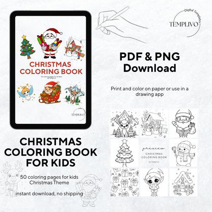 Christmas Coloring Book for Kids, Coloring Book, Christmas Coloring pages, Kids coloring book, coloring pages for children, Christmas Coloring, Malseite, Weihnachts Malbuch