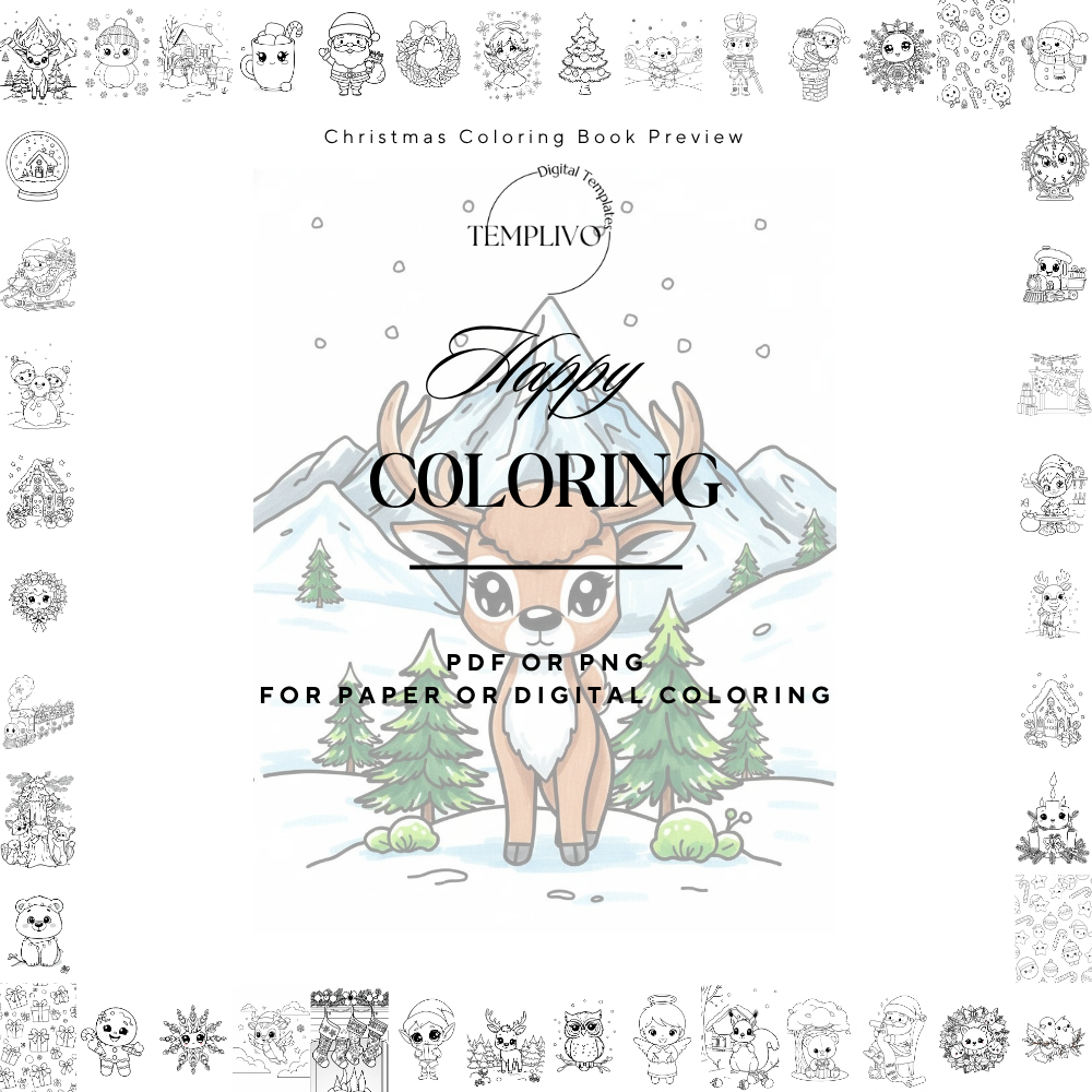 Christmas Coloring Book for Kids, Coloring Book, Christmas Coloring pages, Kids coloring book, coloring pages for children, Christmas Coloring, Malseite, Weihnachts Malbuch