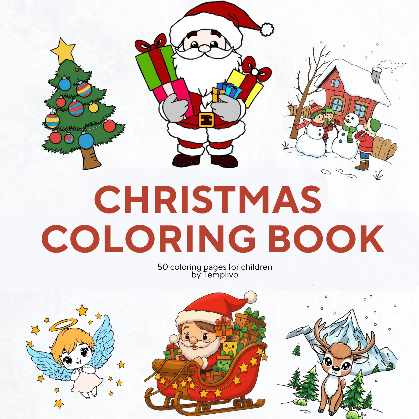Christmas Coloring Book for Kids, Coloring Book, Christmas Coloring pages, Kids coloring book, coloring pages for children, Christmas Coloring, Malseite, Weihnachts Malbuch