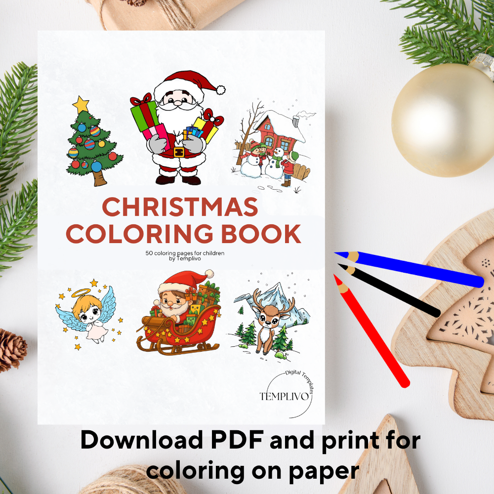 Christmas Coloring Book for Kids, Coloring Book, Christmas Coloring pages, Kids coloring book, coloring pages for children, Christmas Coloring, Malseite, Weihnachts Malbuch