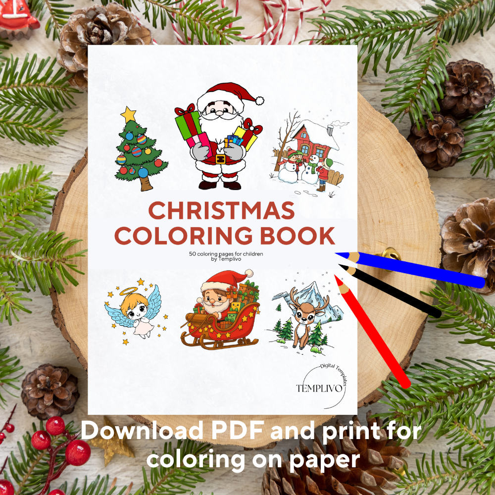 Christmas Coloring Book for Kids, Coloring Book, Christmas Coloring pages, Kids coloring book, coloring pages for children, Christmas Coloring, Malseite, Weihnachts Malbuch