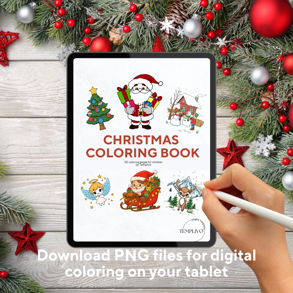 Christmas Coloring Book for Kids, Coloring Book, Christmas Coloring pages, Kids coloring book, coloring pages for children, Christmas Coloring, Malseite, Weihnachts Malbuch