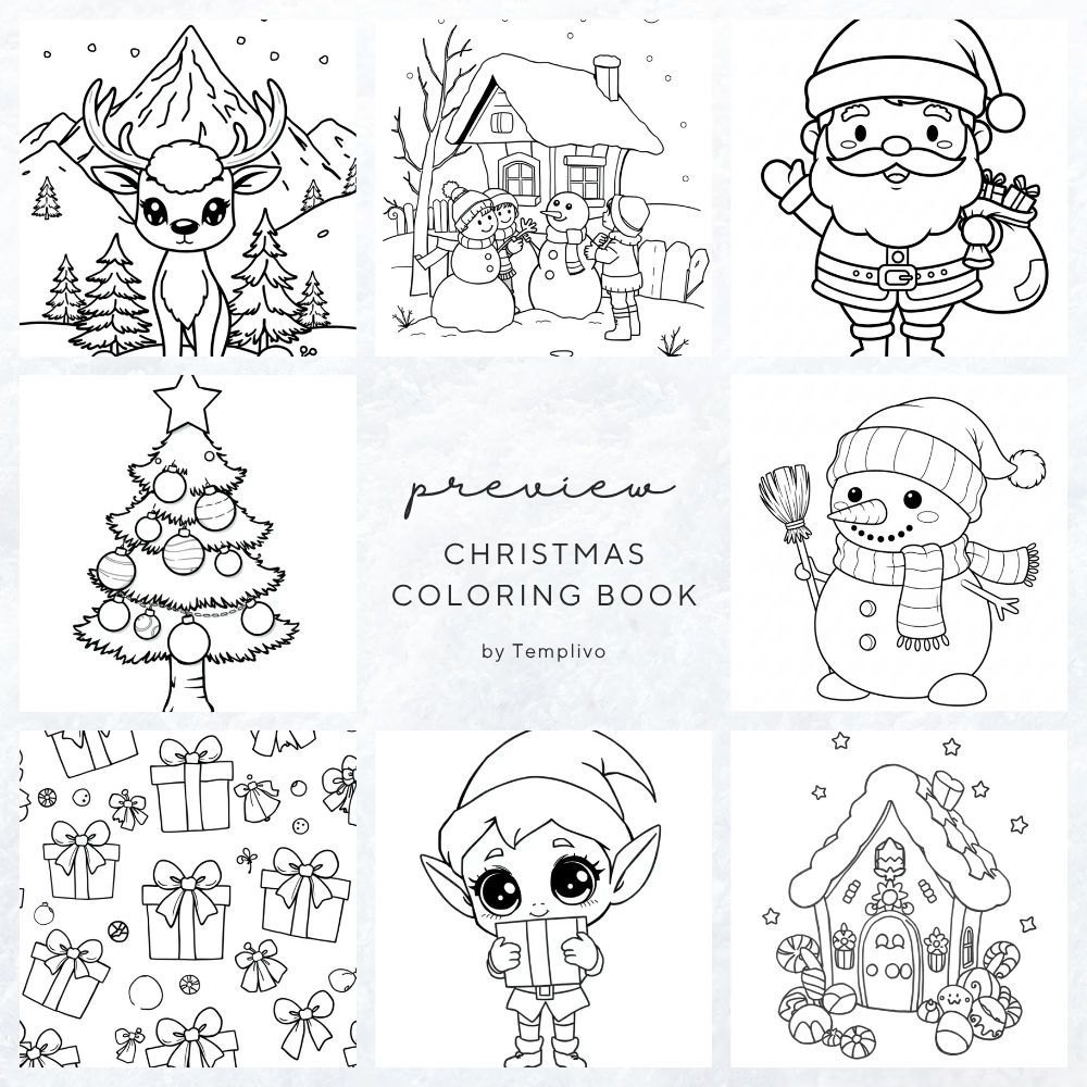 Christmas Coloring Book for Kids, Coloring Book, Christmas Coloring pages, Kids coloring book, coloring pages for children, Christmas Coloring, Malseite, Weihnachts Malbuch