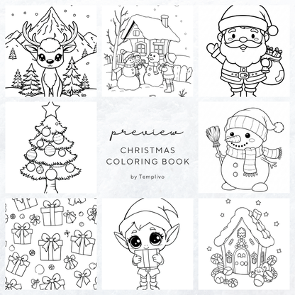 Christmas Coloring Book for Kids, Coloring Book, Christmas Coloring pages, Kids coloring book, coloring pages for children, Christmas Coloring, Malseite, Weihnachts Malbuch