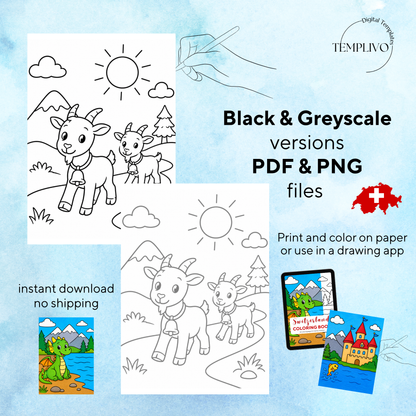 Kids coloring book, switzerland coloring book, swiss, coloriage png, floral coloring pages, children coloring pages, doodle colouring book, forest colouring pages png, animal coloring pages, kids coloring pages printable, childrens coloring, coloring pages for kids, coloring page digital, Instant download, Intricate, High detail, Line art, best seller, grey scale, swissness, Malbuch, Malseiten, Schweiz, Suisse