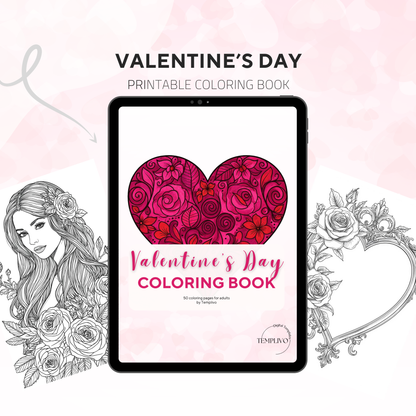 Coloring Book, adult coloring pages, coloring pages, valentines day, valentine day, valentine, love, love theme, digital coloring book, adult coloring book, printable coloring pages, heart coloring book, pdf, png, digital download, Malbuch, livre de coloriage