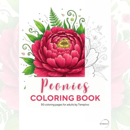 Peony coloring book, adult coloring pages, coloring book, floral theme, peonies colouring, adult coloring book, Malbuch, Malseiten, Blumen, printempds, intricate, line-art, high detail black and greyscale, pdf, png, printable coloring sheets, digital coloring,  livres coloriage adulte, doodle coloring,  ausmalbilder erwachsene, digital download, Instant download, Coloring Pages for adults, flower coloring pages