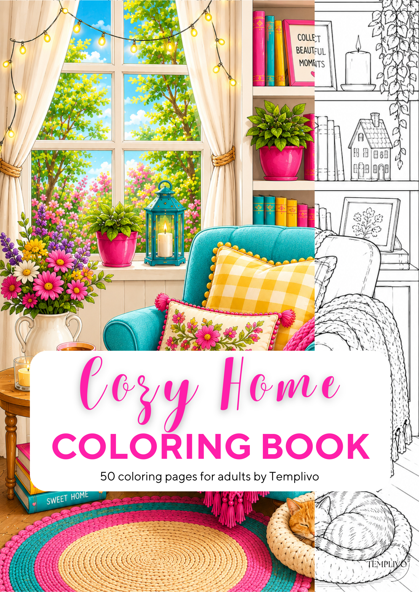 Adult coloring book, Cozy Home  coloring book, cozy, coloriage png, home coloring pages, adult coloring pages, doodle colouring book, vacation colouring pages png, adult coloring pages printable, adult coloring, coloring pages for adults, coloring page digital, Instant download, Intricate, High detail, Line art, best seller, grey scale, gemütliches Zuhasuse, Malbuch, Malseiten