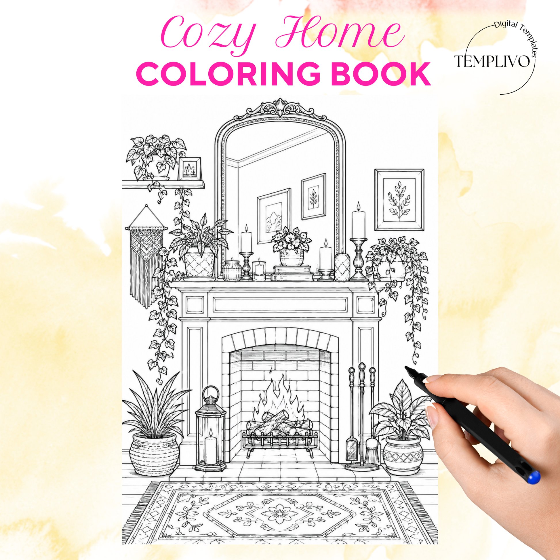 Adult coloring book, Cozy Home  coloring book, cozy, coloriage png, home coloring pages, adult coloring pages, doodle colouring book, vacation colouring pages png, adult coloring pages printable, adult coloring, coloring pages for adults, coloring page digital, Instant download, Intricate, High detail, Line art, best seller, grey scale, gemütliches Zuhasuse, Malbuch, Malseiten