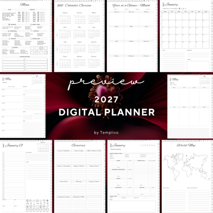 Digital Planner Bundle, minimalist planner, 2027 digital agenda, Digitaler Planer, portrait orientation, Sunday and monday start planner, printable planner, Digital calendar 2027 2026, journal for samsung notes, goodnotes and ipad, daily, weekly and monthly pages with lifestyle templates, daily, weekly planner, monthly planner, digital planner, goodnotes planner, digital journal, notebook, adhd planner, hyperlinked, digital download, 2028 calendar, digitaler planer, digitale agenda, agenda numerique