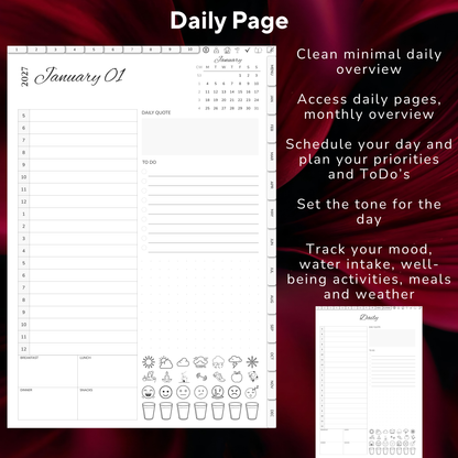 Digital Planner Bundle, minimalist planner, 2027 digital agenda, Digitaler Planer, portrait orientation, Sunday and monday start planner, printable planner, Digital calendar 2027 2026, journal for samsung notes, goodnotes and ipad, daily, weekly and monthly pages with lifestyle templates, daily, weekly planner, monthly planner, digital planner, goodnotes planner, digital journal, notebook, adhd planner, hyperlinked, digital download, 2028 calendar, digitaler planer, digitale agenda, agenda numerique