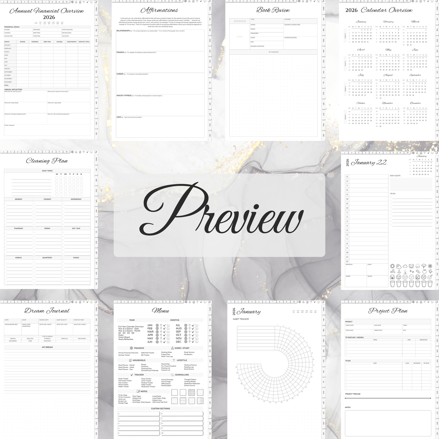 Digital Planner, Digitaler Planer, 2026 Digital Planner, portrait orientation, Monday start planner, printable planner, Digital planner 2026