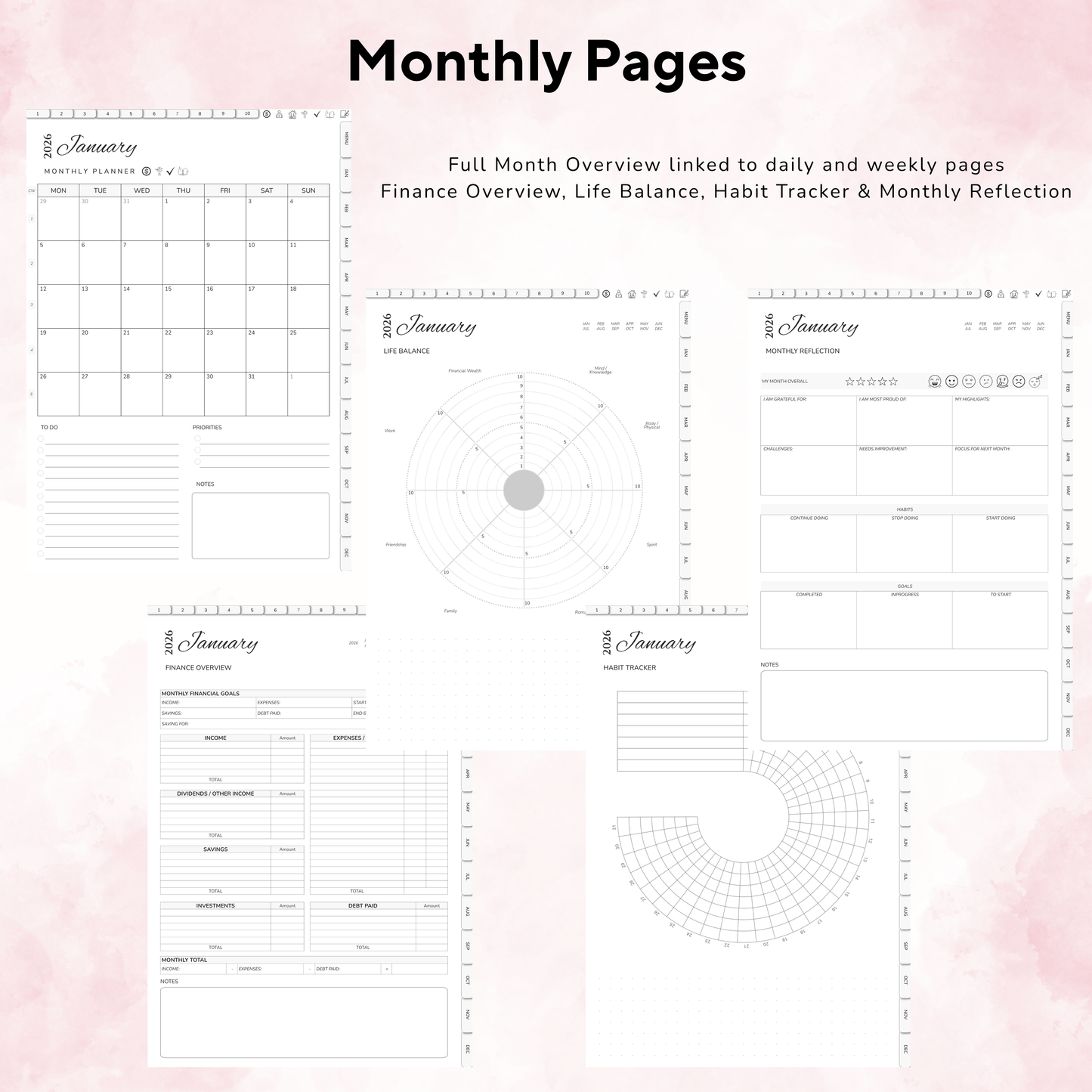 Digital Planner, Digitaler Planer, 2026 Digital Planner, portrait orientation, Sunday start planner, printable planner, Digital planner 2026, Digital Planner 2026 - Sunday Start, journal for samsung notes, goodnotes and ipad, daily, weekly and monthly pages with lifestyle templates, daily planner, weekly planner, monthly planner, digital planner, goodnotes planner, digital journal, notebook, adhd planner, hyperlinked, digital download, 2026 calendar, digitaler planer, digitale agenda, digital notebook