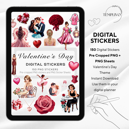 Digital stickers, digital planner stickers, planner stickers, valentines day, png stickers, stickers, ipad stickers, goodnotes stickers, aesthetic stickers, watercolor stickers, valentines png, valentines stickers, valentine, love stickers, valentinstag, digitale sticker, planer sticker