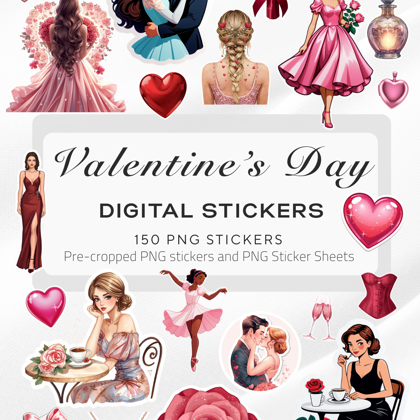 Digital stickers, digital planner stickers, planner stickers, valentines day, png stickers, stickers, ipad stickers, goodnotes stickers, aesthetic stickers, watercolor stickers, valentines png, valentines stickers, valentine, love stickers, valentinstag, digitale sticker, planer sticker
