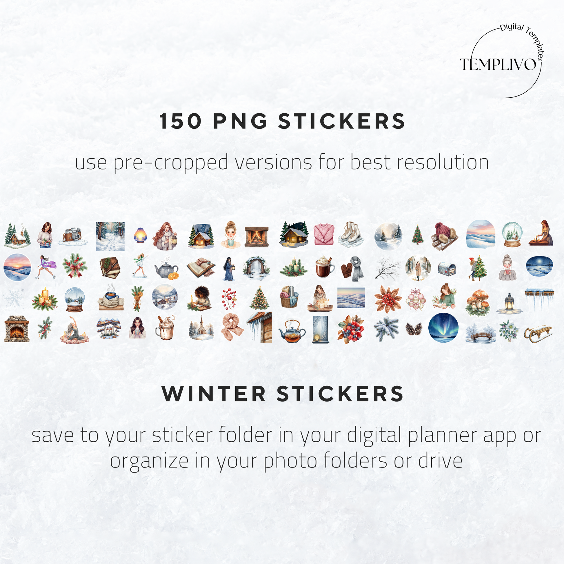 Digital Stickers, Winter digital stickers, christmas stickers for digital planner, ipad stickers, stickers sheet, png stickers, winter stickers, christmas stickers, christmas digital stickers, digitale Aufkleber
