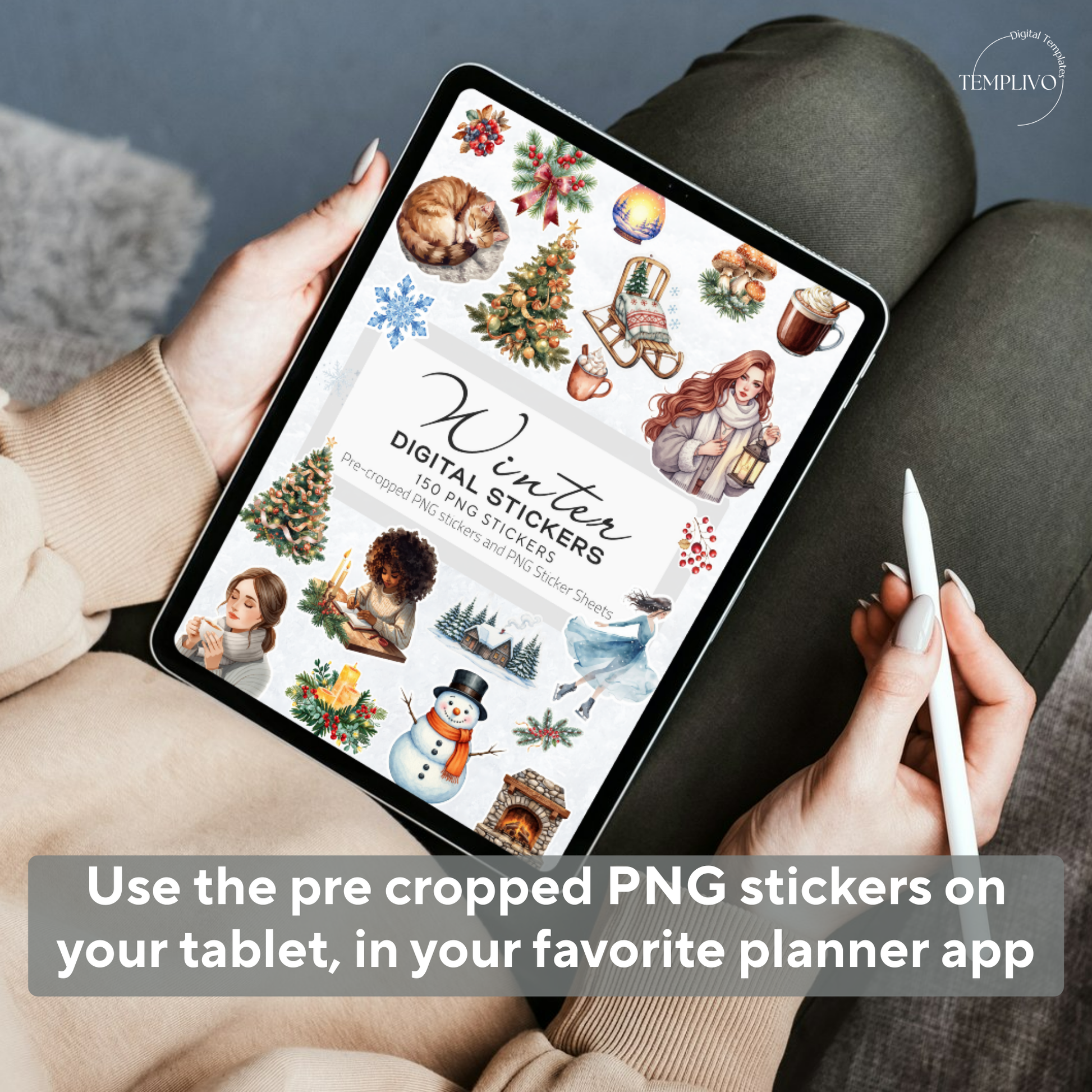 Digital Stickers, Winter digital stickers, christmas stickers for digital planner, ipad stickers, stickers sheet, png stickers, winter stickers, christmas stickers, christmas digital stickers, digitale Aufkleber