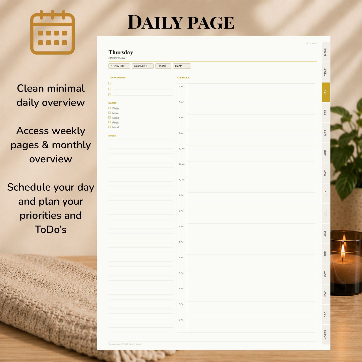 Digital Planner 2027, Monday start, light mode, Digitaler Planer hell, Digital Planner, portrait orientation, planner, Montag, Digital planner, Digital Planner 2027 - Monday Start, journal for samsung notes, goodnotes and ipad, daily, weekly and monthly pages with lifestyle templates, daily planner, weekly planner, monthly planner, digital planner, goodnotes planner, digital journal, notebook, adhd planner, hyperlinked, digital download, 2027 calendar, digitaler planer, digitale agenda, digital notebook