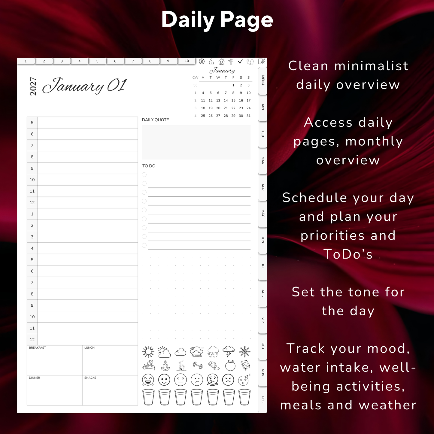 Digital Planner 2027, Digitaler Planer, 2027 Digital Planner, portrait orientation, Monday start planner, printable planner, Digital planner 2027, Digital agenda 2027 Monday Start, journal for samsung notes, goodnotes and ipad, daily, weekly and monthly pages with lifestyle templates, daily, weekly planner, monthly planner, digital planner, goodnotes planner, digital journal, notebook, adhd planner, hyperlinked, digital download, 2027 calendar, digitaler planer, digitale agenda, digital notebook, numerique